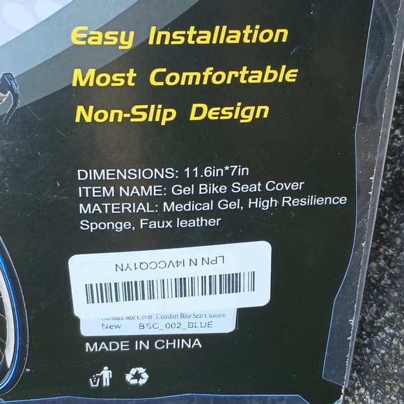 Meencool Gel Bike Seat Cover (Black/Blue) D-15 NWOT - Picture 9 of 14